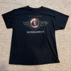 2014 Captain America & The Winter Soldier Movie Promo Marvel T-Shirt Sz L